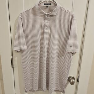 Southern Point Co. Performance Golf Polo Shirt Purple Striped - Size Medium